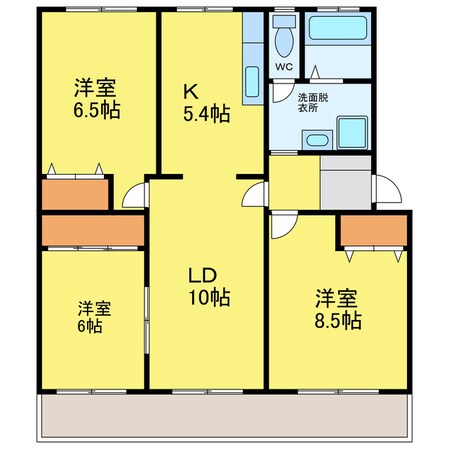 安宅二丁目 徒歩8分 3階の物件間取画像